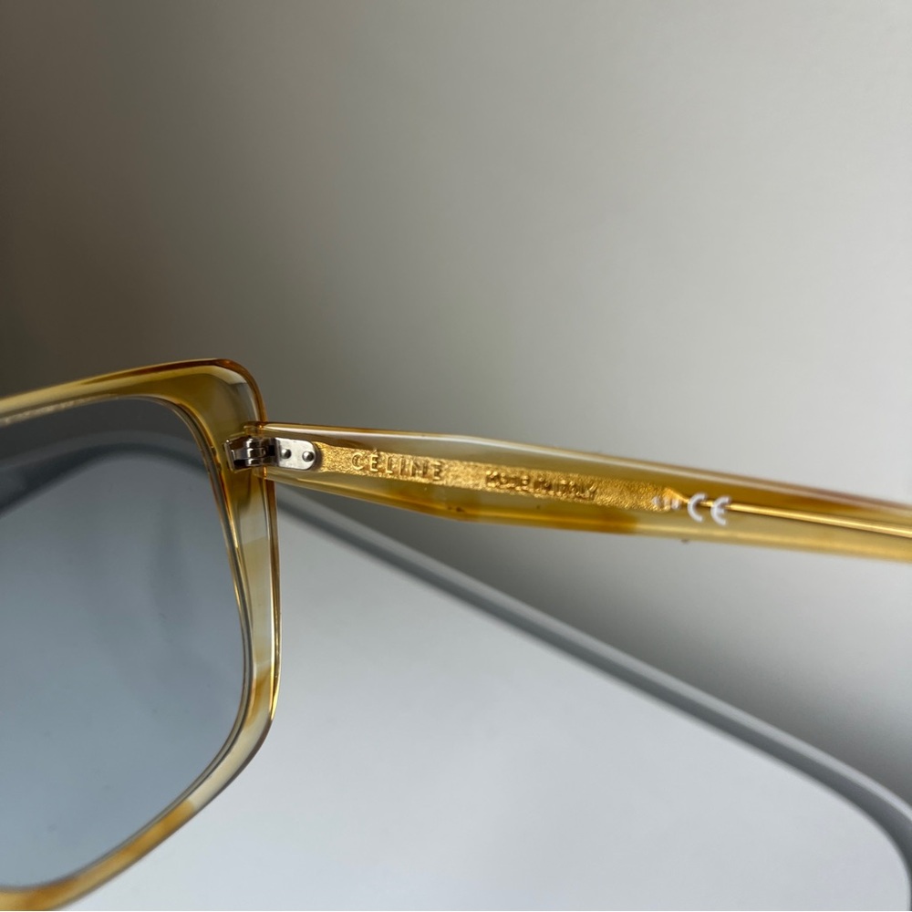 Celine yellow blue lens oversized frame sunglasses - Picture 4 of 8